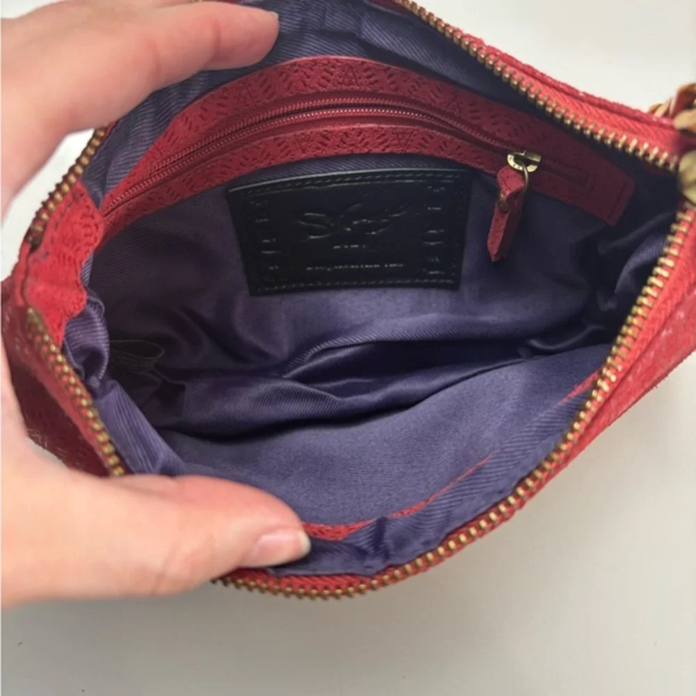 Sharif‎ chain strap red leather mini bag clutch